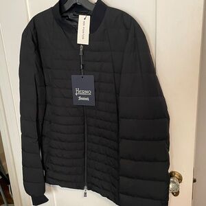NWT MEN'S HERNO LAMINAR BLACK PADDED BOMBER PUFFY ZIPPER GORE WINDSTOPPER JACKET